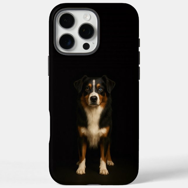 Schwarzes 4 Luxe iPhone 16 Pro Max, Aussie Shepher Case-Mate iPhone Hülle (Rückseite)
