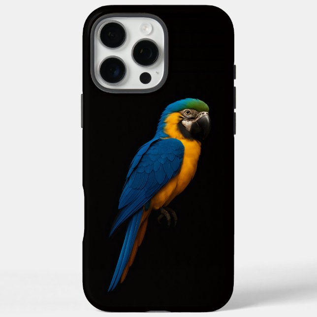 Schwarzes 4 Luxe iPhone 16 Pro Max, Blau-Gelber Ar Case-Mate iPhone Hülle (Rückseite)