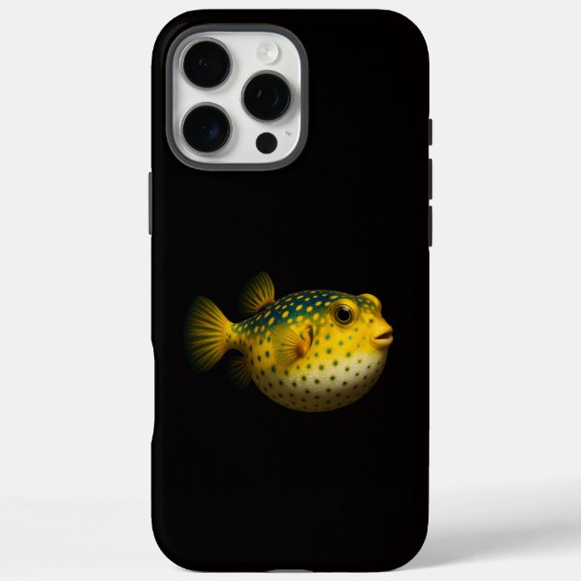 Schwarzes 4 Luxe iPhone 16 Pro Max, Gelber Kugelfi Case-Mate iPhone Hülle (Rückseite)