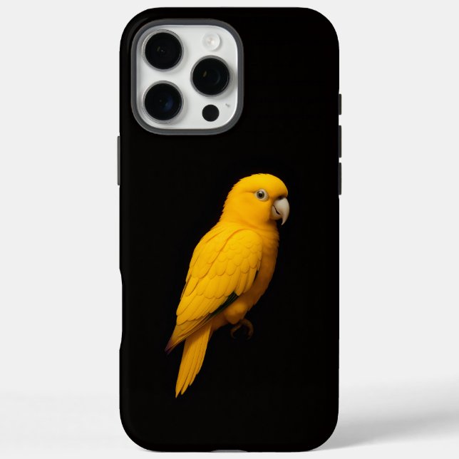 Schwarzes 4 Luxe iPhone 16 Pro Max, Goldsittich Case-Mate iPhone Hülle (Rückseite)