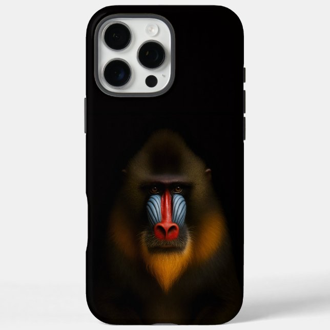 Schwarzes 4 Luxe iPhone 16 Pro Max, Mandrillaffe Case-Mate iPhone Hülle (Rückseite)