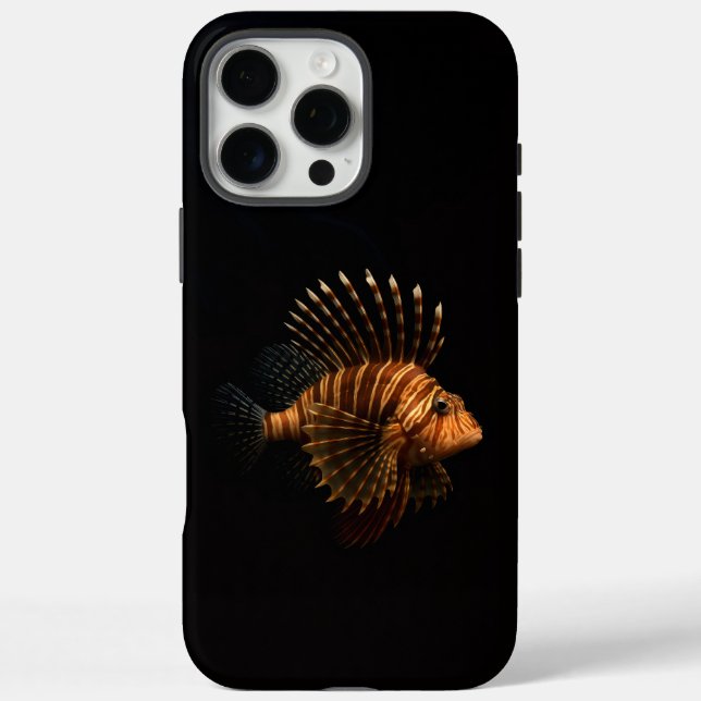 Schwarzes 4 Luxe iPhone 16 Pro Max, Roter Löwenfis Case-Mate iPhone Hülle (Rückseite)