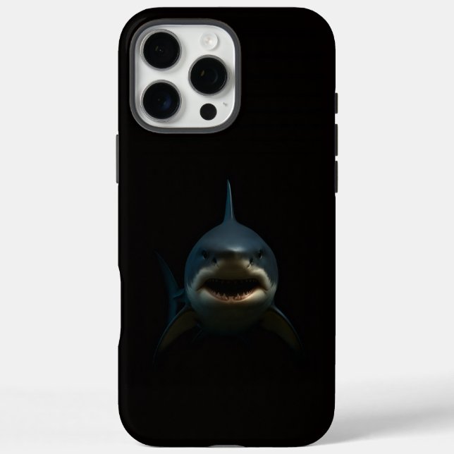 Schwarzes 4 Luxe iPhone 16 Pro Max, Weißer Hai Case-Mate iPhone Hülle (Rückseite)
