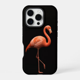 Schwarzes 4 Luxe iPhone 16 Pro, Rosa Flamingo-Voge Pro Hülle