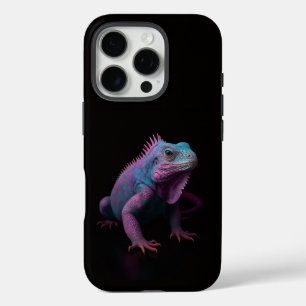 Schwarzes 4 Luxe iPhone 16 Pro, Rosa Leguan Pro Hülle