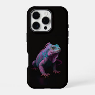 Schwarzes 4 Luxe iPhone 16 Pro, Rosa Leguan Pro Hülle