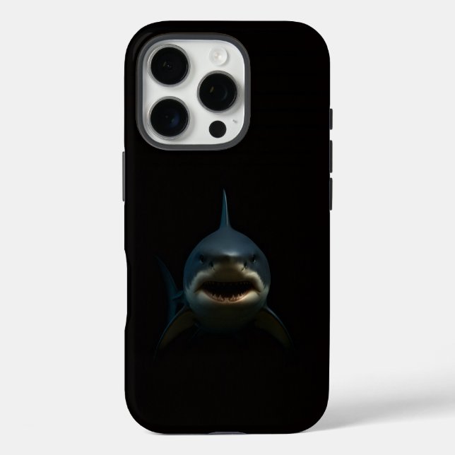 Schwarzes 4 Luxe iPhone 16 Pro, Weißer Hai Case-Mate iPhone Hülle (Rückseite)