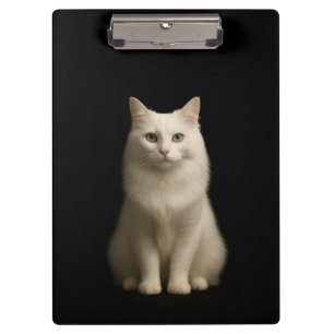 Schwarzes 4 Luxe Klemmbrett, Türkische Angora-Katz Klemmbrett