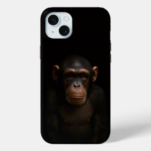 Schwarzes 4 Luxe, ruhiger Schimpanse iPhone 15 Plu Case-Mate iPhone Hülle