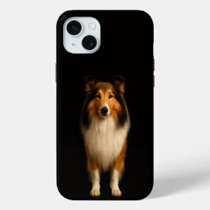 Schwarzes 4 Luxe, treuer Collie-Hund iPhone 15 Plu Case-Mate iPhone Hülle