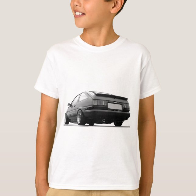 Schwarzes AE86 u. Weiß T-Shirt (Vorderseite)