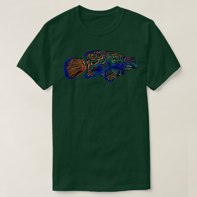 Schwarzes Alternate Design eines Mandarinfish T-Shirt (Design vorne)