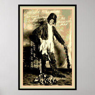 Schwarzes Amerika Vintager Raggemost-Mann Poster