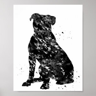 Schwarzes Amerikanisches Bulldogge   Cool vorhande Poster