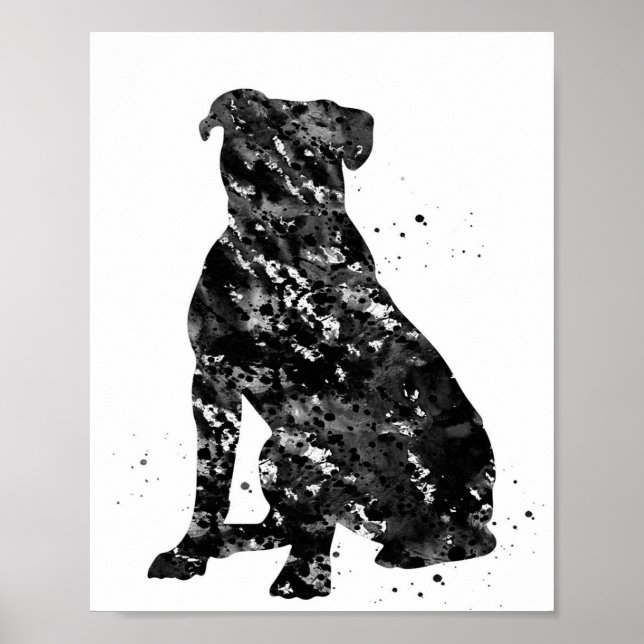Schwarzes Amerikanisches Bulldogge | Cool vorhande Poster (Vorne)
