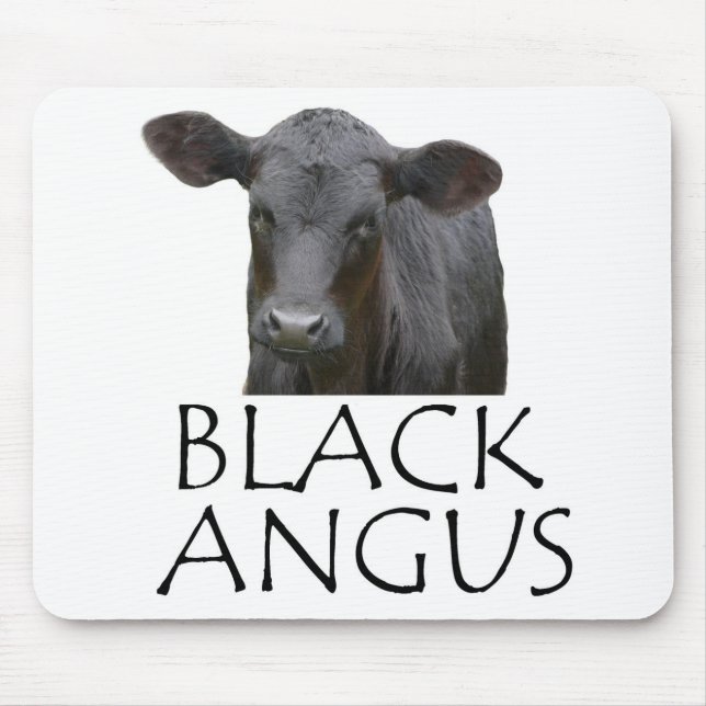Schwarzes Angus Mousepad (Vorne)
