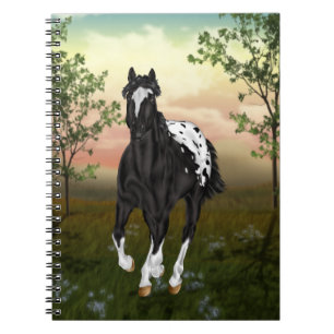 Schwarzes Appaloosa-Pferd Notizblock