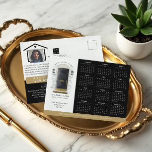 Schwarzes Aquarelltor Real Anwesen Kalender 2024 Postkarte