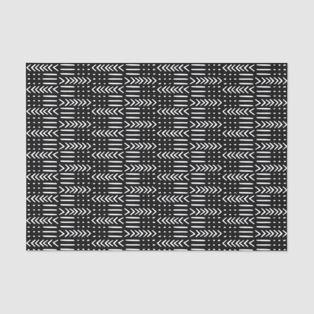 Schwarzes Arrow-Mud-Tuch Seidenpapier (Vorderseite)