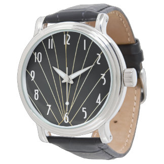 Schwarzes Art Deco Design Armbanduhr