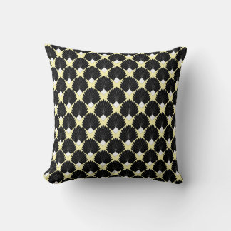 Schwarzes Art Deco Design Kissen
