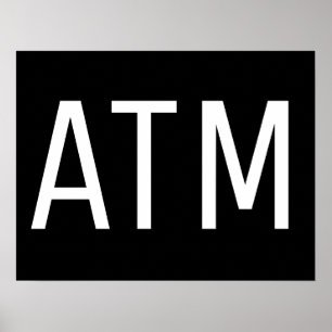 SCHWARZES ATM-SCHILD POSTER