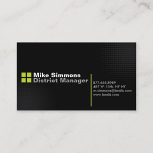 Schwarzes auf Schwarzem mit Grün Visitenkarte