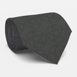 Schwarzes auf schwarzem Pentagramm Krawatte