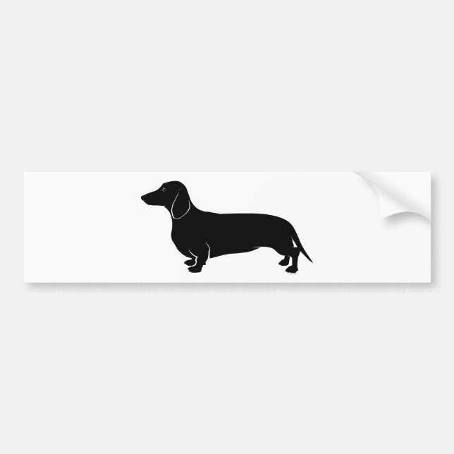 Schwarzes auf weißem Dachsund Autoaufkleber (Vorne)