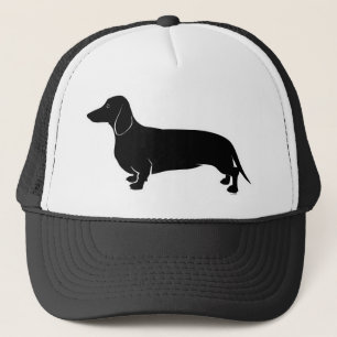 Schwarzes auf weißem Dachsund Truckerkappe