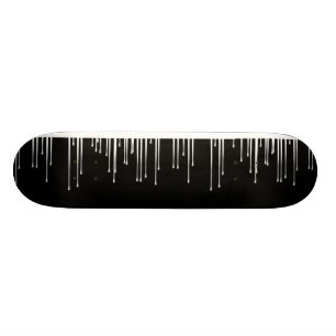 Schwarzes auf weißen Farben-Tropfen Skateboard