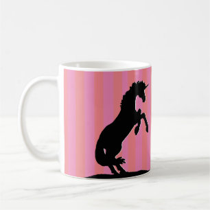 Schwarzes Aufzuchtorn (rosa gestreift) Kaffeetasse