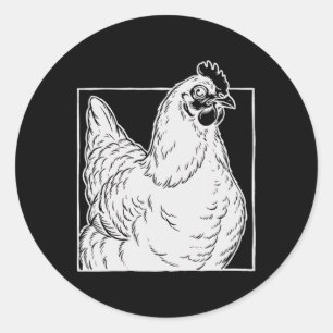 Schwarzes Australorp-Huhn - Vintage-Landwirtschaft Runder Aufkleber
