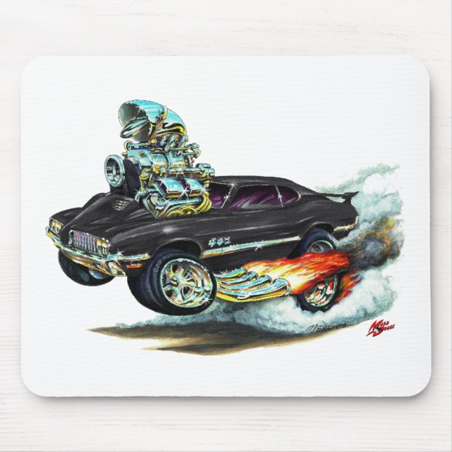 Schwarzes Auto 1970-72 Oldsmobile-Macheten-442 Mousepad (Vorne)