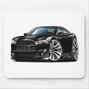 Schwarzes Auto des Dodge-Ladegerät-SRT8 Mousepad