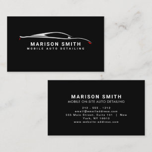 Schwarzes Auto-Detailing, Auto-Reparatur-Logo Schw Visitenkarte