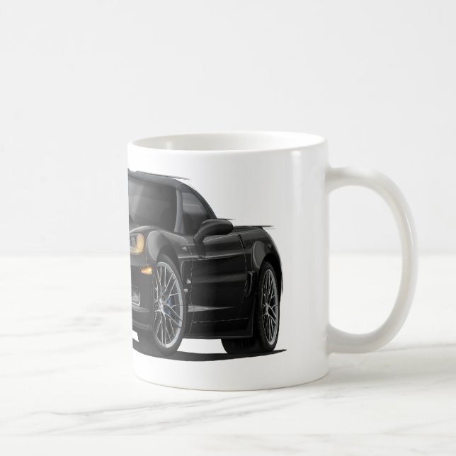 Schwarzes Auto Korvette ZR1 Kaffeetasse (Rechts)
