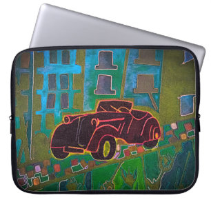 Schwarzes Auto Laptopschutzhülle