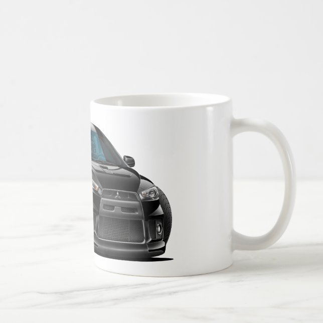 Schwarzes Auto Mitsubishis Evo Tasse (Rechts)