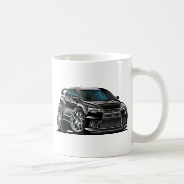 Schwarzes Auto Mitsubishis Evo Tasse (Rechts)