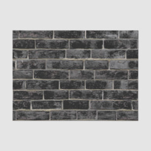 Schwarzes Backsteinmauer-Muster Seidenpapier