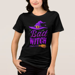 Schwarzes Bad Witch Crew Neck T-Shirt   Lustiges H Tri-Blend Shirt