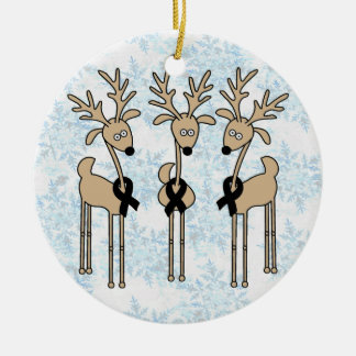 Schwarzes Band-Ren Keramik Ornament