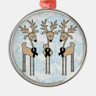 Schwarzes Band-Ren Silbernes Ornament