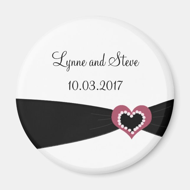 Schwarzes Band Save the Date Magnet (Vorne)