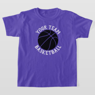 Schwarzes Basketball-Team, Spieler-Name u. T-Shirt