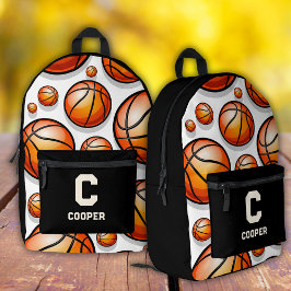 Schwarzes Basketballmuster Bedruckter Rucksack