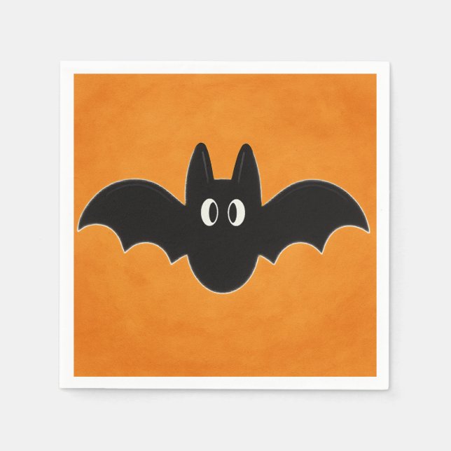 Schwarzes Bat im Hintergrund Serviette (Vorderseite)