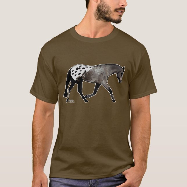 Schwarzes bedecktes Appaloosa-Pferd T-Shirt (Vorderseite)