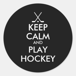 Schwarzes behalten Ruhe- und Spielhockeyaufkleber Runder Aufkleber